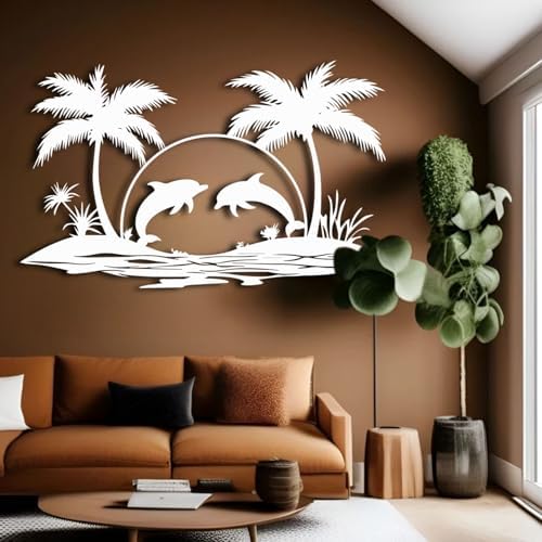 ENJOYOO Coastal Metal Wall Art Dolphin Decor