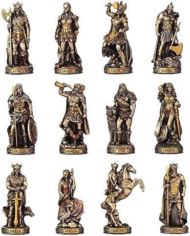 Veronese Design Norse Gods Resin Figurines Bronzed Statue