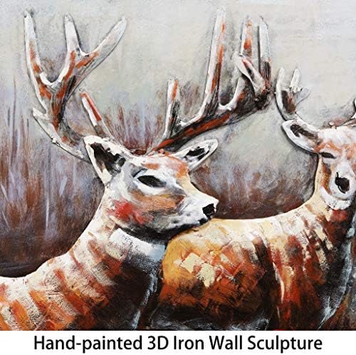 Empire Art Direct Deer Wall Art 3D Metallic SculptureReady to Hang48x32x26 in Brown