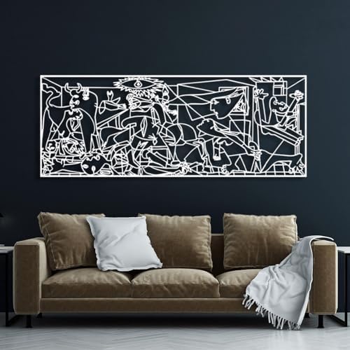 Fayholy Abstract Picasso Guernica Metal Wall Art 41x16