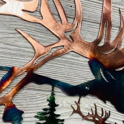 WIBOTA 2pc Outdoor Plaques Wall Art Elk Decor