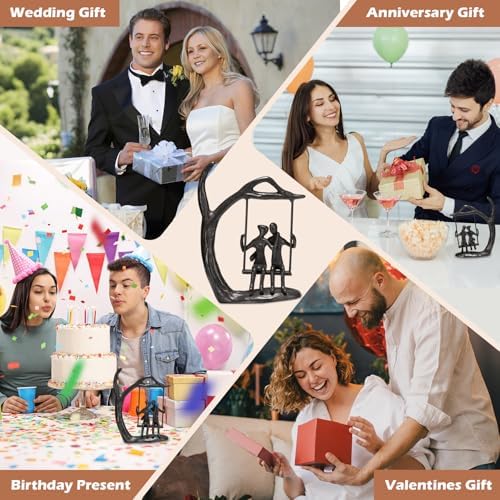 Romantic Swing Couple Statue for Wedding Anniversary Gifts