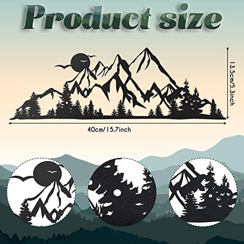 Demissle Mountain Range Metal Wall Art Decor Black
