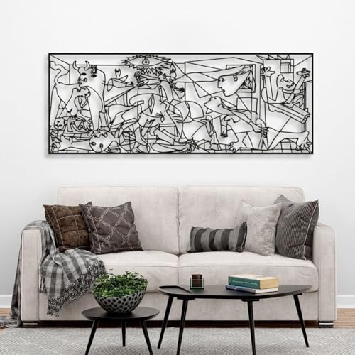 Fayholy Abstract Picasso Guernica Metal Wall Art 41x16