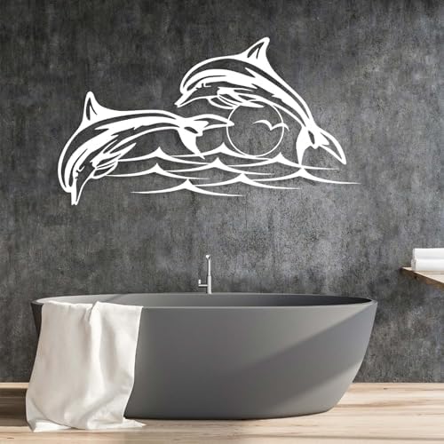 Coastal Metal Wall Art - Dolphin Sunset Sculpture