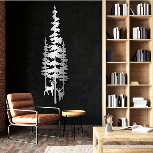 Tawinone Pine Tree and Deer Wall Art