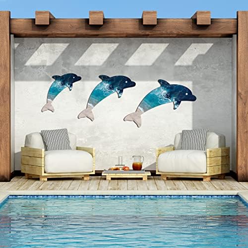 Bucherry 3 Piece Wood Dolphin Wall Decor