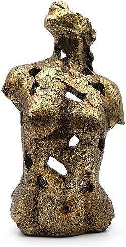 Lukitas Abstract Female Bust Statue 16 Inch Gold Resin