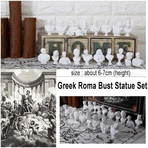 Greek Roma Bust Figurine Set A Statue Collection