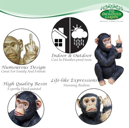 The Enchanted Garden Gold Rude Monkey Figurine Home Decor