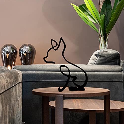 Minimalist Dog Wall Sculpture in Black Metal Design
