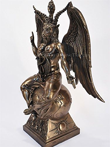 Baphomet Horned Goat God Statue 15 Inch Cold Cast Bronze