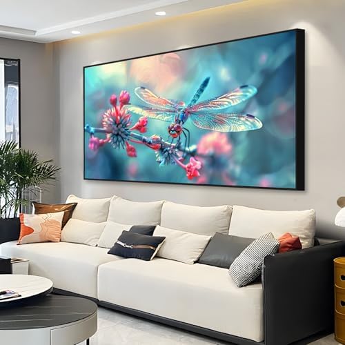 Gueeclk Dragonfly Canvas Wall Art 30x17
