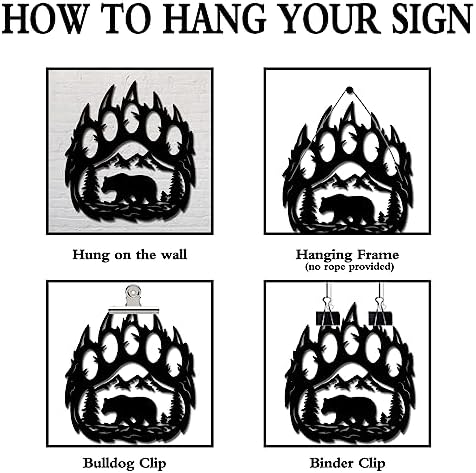INFUNLY Rustic Bear Paw Wall Decor 108x118 Inches