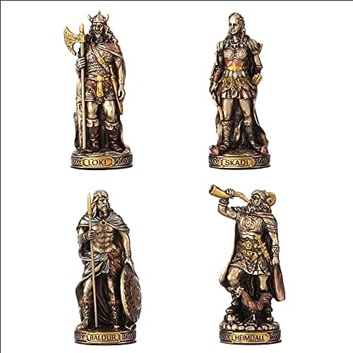 Veronese Design Norse Gods Resin Figurines Bronzed Statue