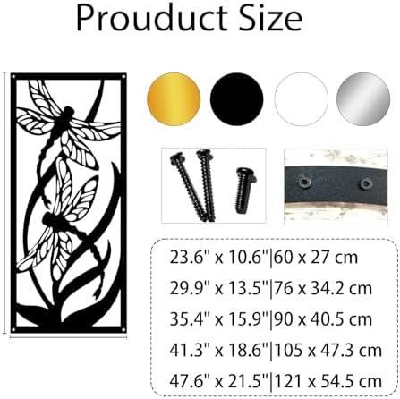 Dragonfly Metal Wall Art Decor Black 354 x 159
