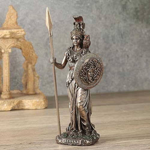 Veronese Design Athena Resin Sculpture Cold Cast Bronze Finish