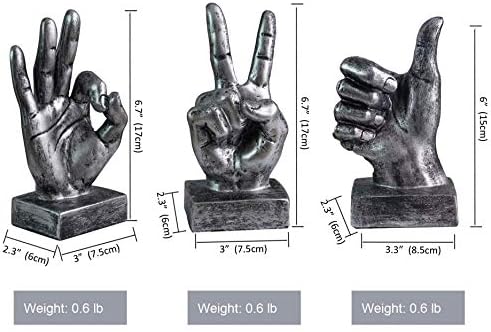 Lependor Silver Victory Fingers Desk Statue Sculpture