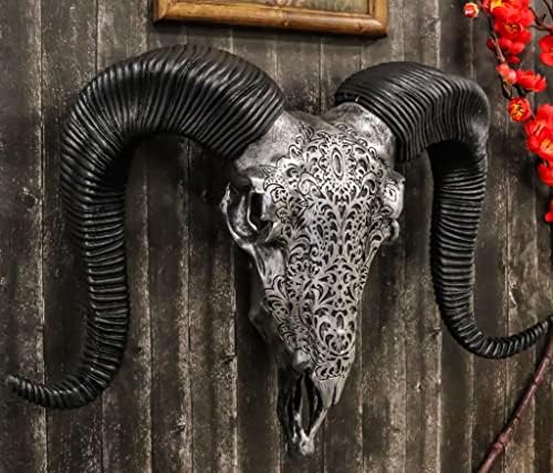 Ebros Gift Tribal Floral Ram Skull Wall Decor
