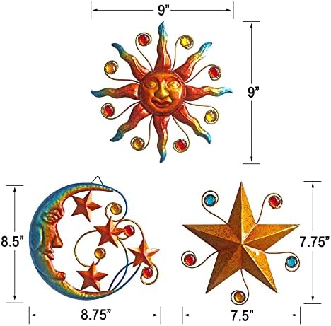 Limygus Set of 3 Wall Art Sculptures - Celestial Decorations