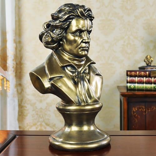 Beethoven Bust Statue 12 Inch Bronze Finish Resin Sculpture