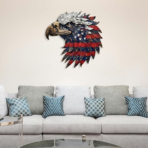 American Flag Eagle Metal Wall Art 20 Inch Patriotic Decoration