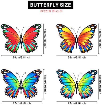 Oraytteo Metal Butterfly Wall Decor 4 Pack