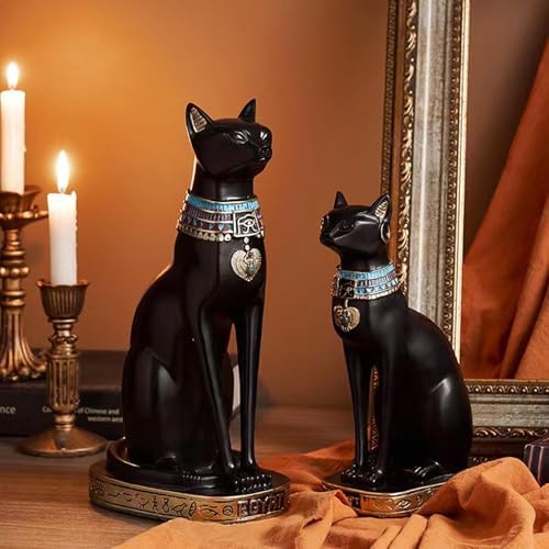 12 Inch Tall Black Egyptian Cat Goddess Bastet Statue