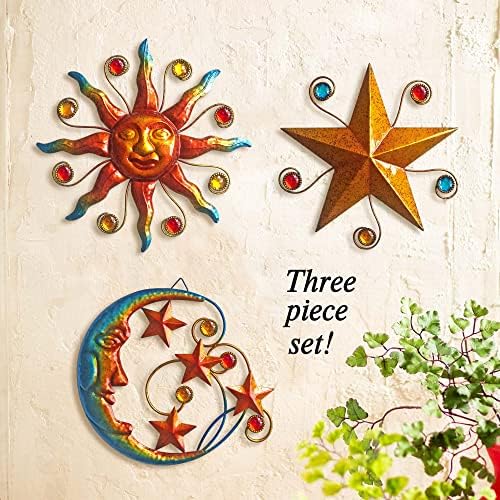 Limygus Set of 3 Wall Art Sculptures - Celestial Decorations
