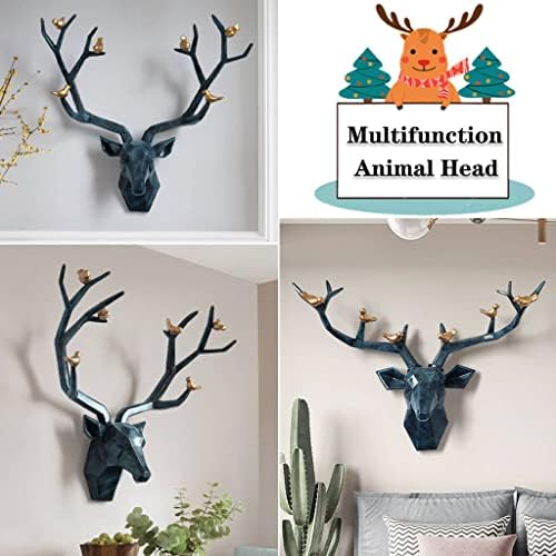 Geometric Deer Head Wall Art with Detachable Antlers