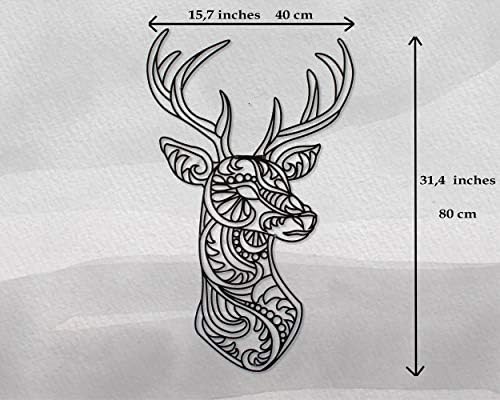 YOBESHO Matte Black Deer Wall Sculpture