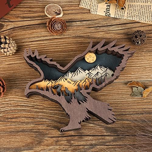 Laozai Wooden Forest Animals Wall Decor Sculpture