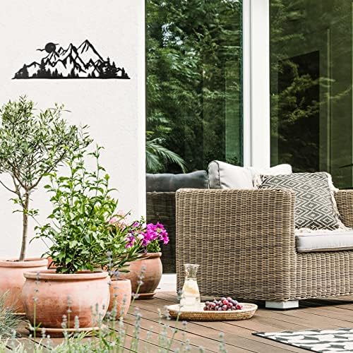 Demissle Mountain Range Metal Wall Art Decor Black