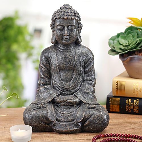 MyGift 115 Inch Sitting Buddha Statue Home Decor