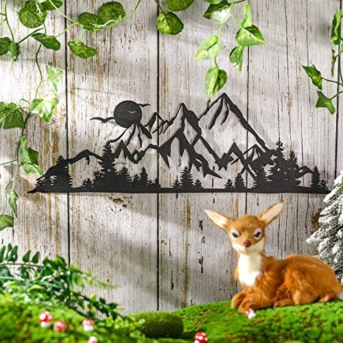 Demissle Mountain Range Metal Wall Art Decor Black