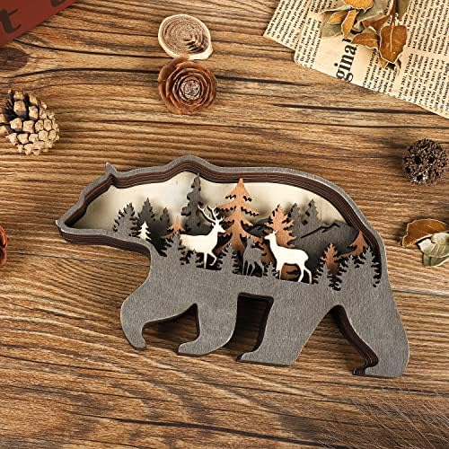 Laozai Wooden Forest Animals Bear Wall Art Decor