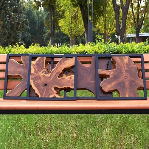 Warmaxx Rustic Teak Wood Wall Art 17x17 Handmade Decor