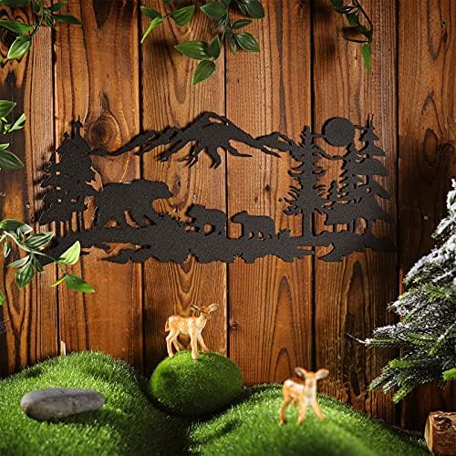 Moxweyeni Metal Bear Wall Art Decor 118x69 Inch