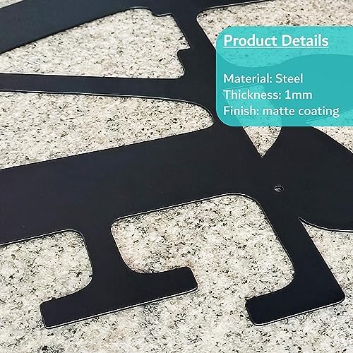 Acopelo Black Metal Wall Decor with Paw Print