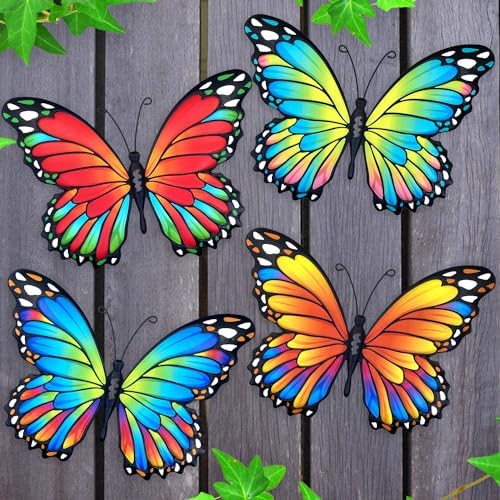 Oraytteo Metal Butterfly Wall Decor 4 Pack
